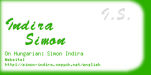 indira simon business card